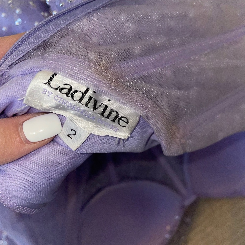 WORN ONCE Lilac long purple sequin and pearl dress - Picture 6 of 8